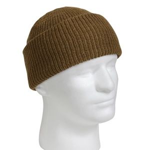 100% Wool, US Army Style Watch Cap / Toque - Coyote (Tan)